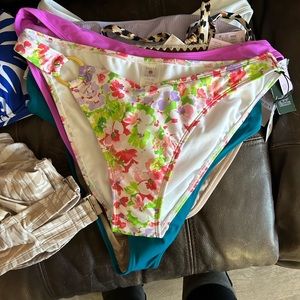 Women’s Side Ring High Leg Cheeky Bikini Bottom Size L
